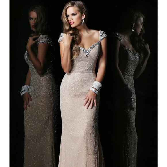 WOW Luxury Couture Party Prom Wedding Evening Cocktail Beaded Runway Gown Dress - Picture 1 of 16